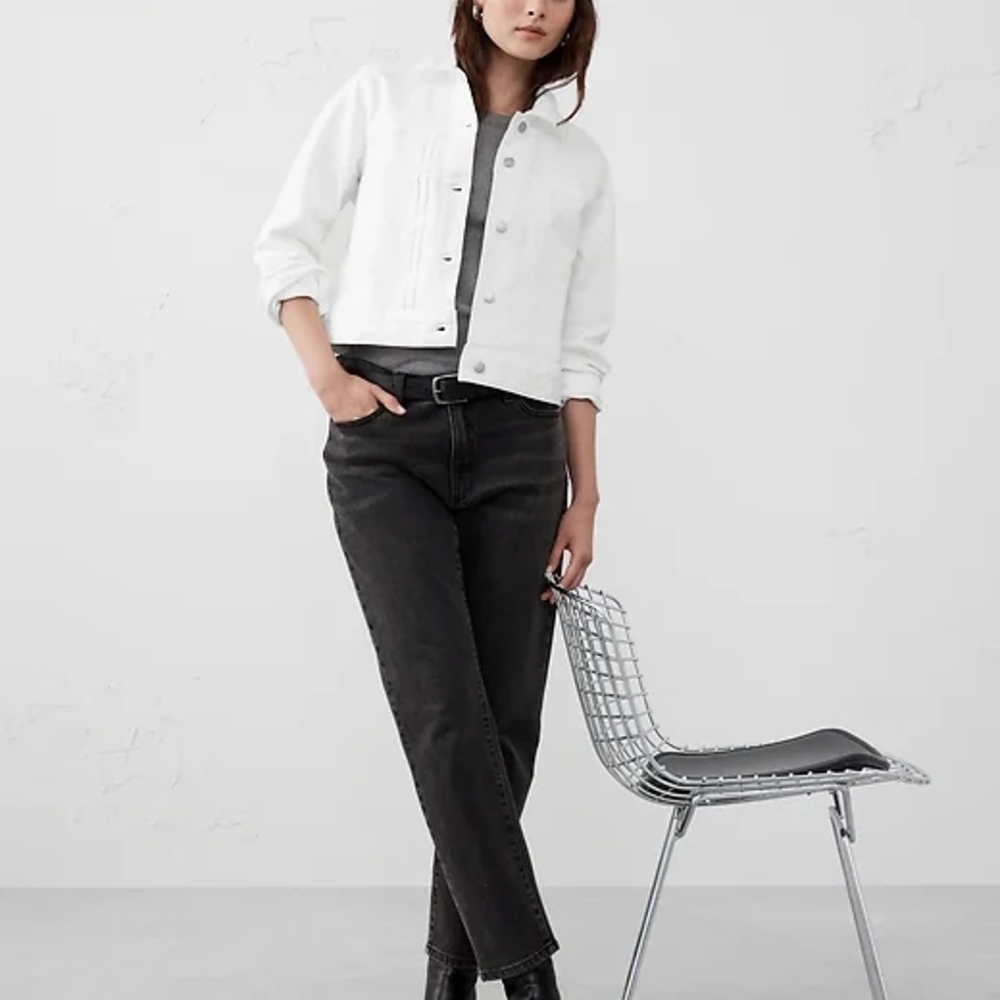Banana Republic White Denim Trucker Jacket